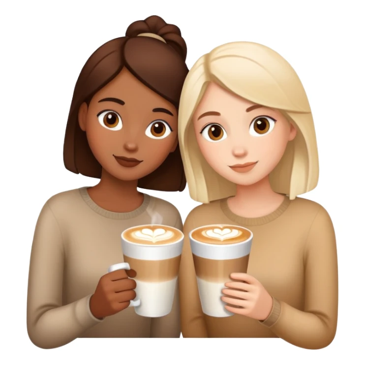 3 girls drinking latte sticker