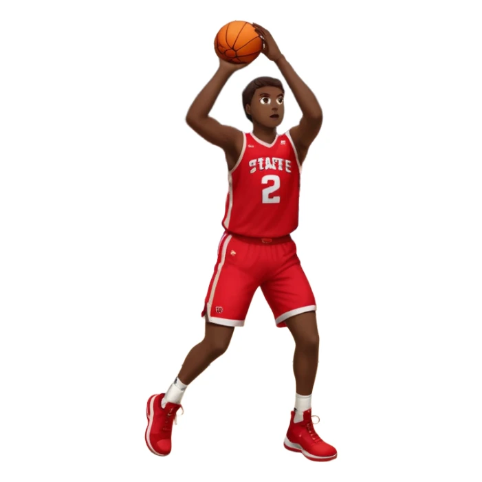 Nc state basketball player shooting a three sticker