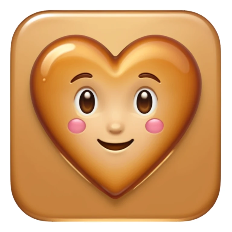 Caramel heart sticker