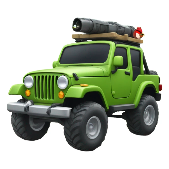 Angry birds on a jeep sticker