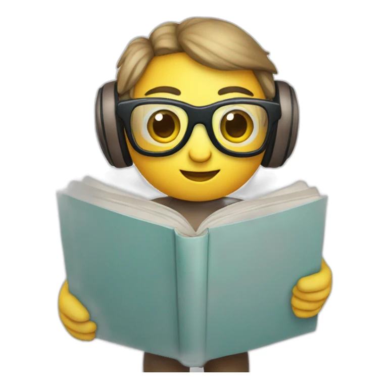 chatbot with glasses holding a book sticker