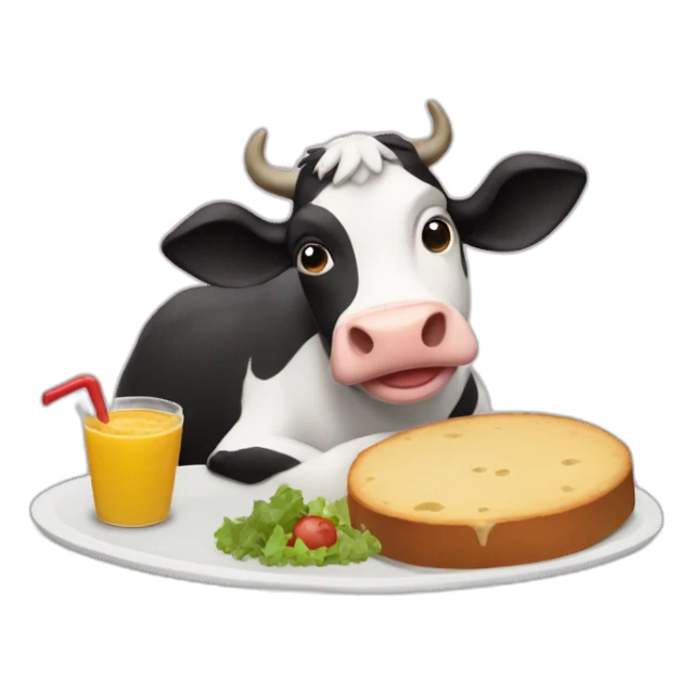 vaca comiendo pasto sticker