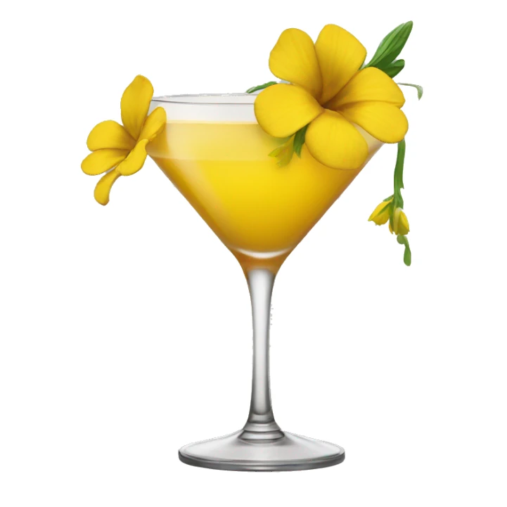 Cocktail with yellow flowers sticker