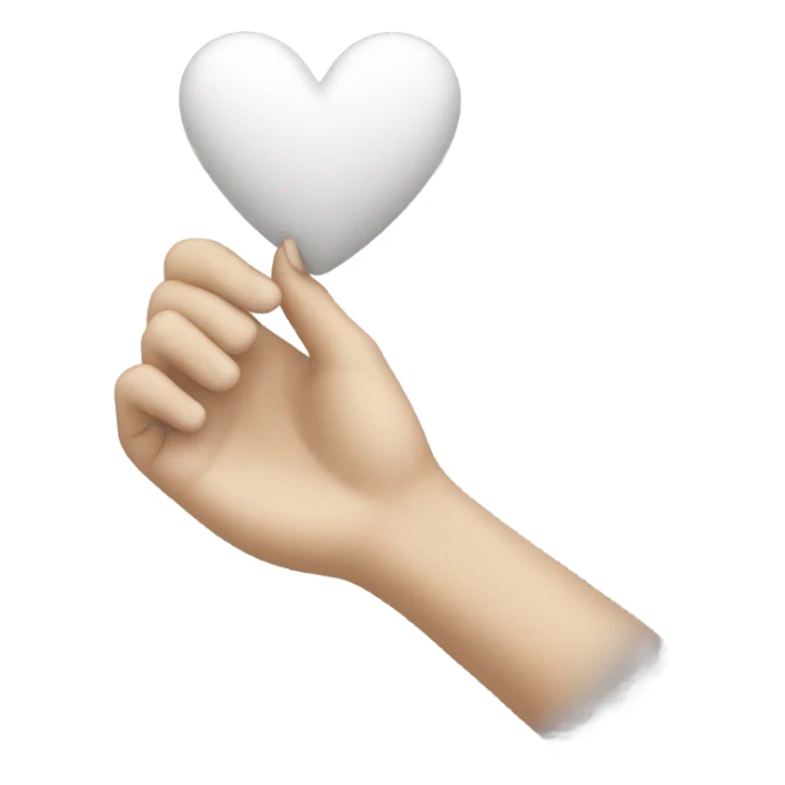 White heart in hand sticker