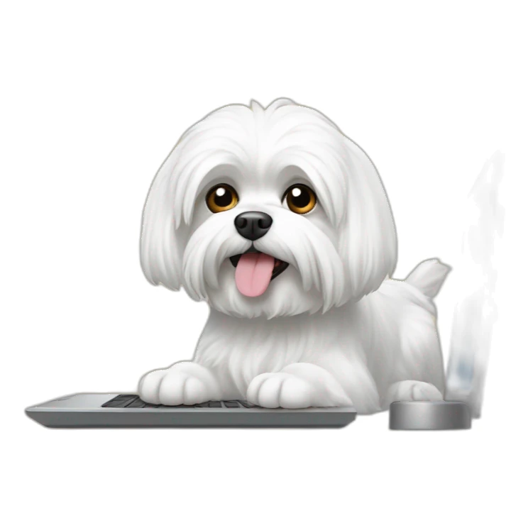 maltese dog at COMPUTER sticker