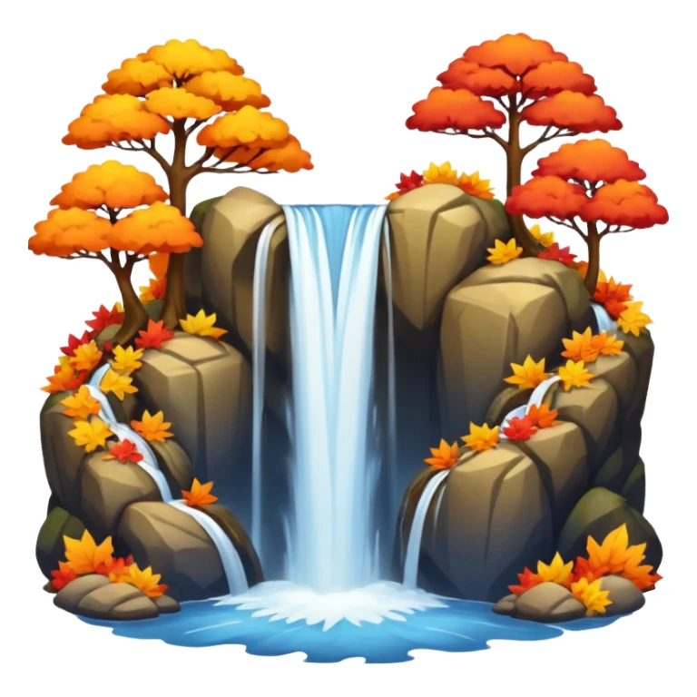 autumn waterfall sticker