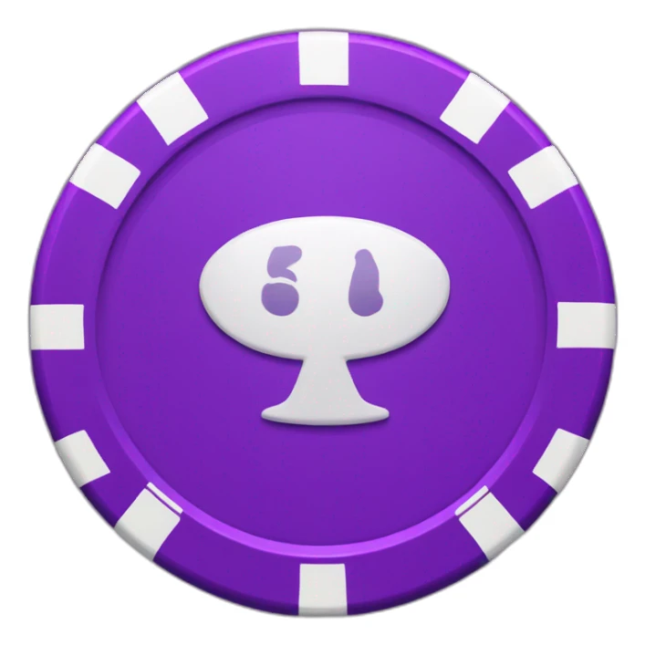 purple poker chip with a V on it sticker