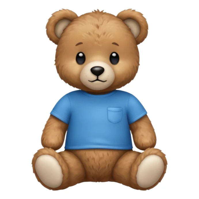 teddy bear wearing a blue tshirt sticker