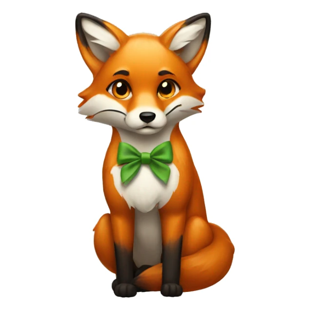 Fox with a bow sticker
