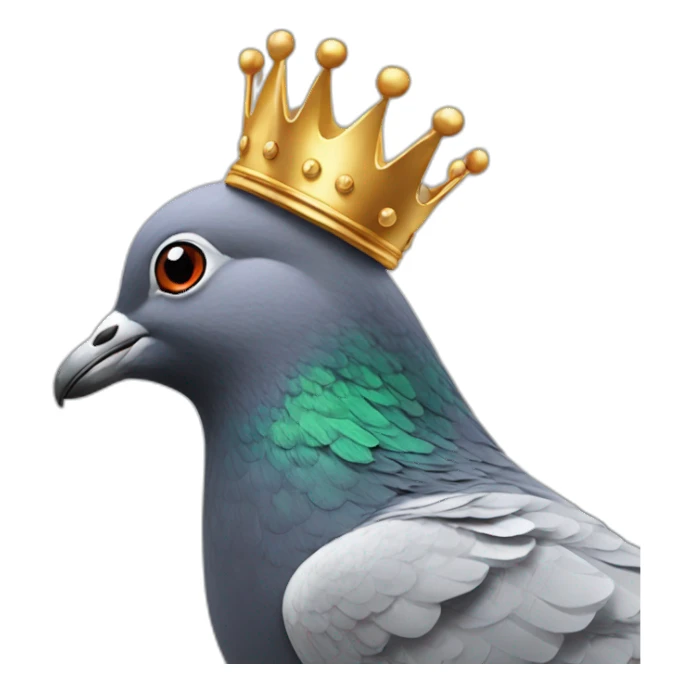 Pigeon with crown sticker