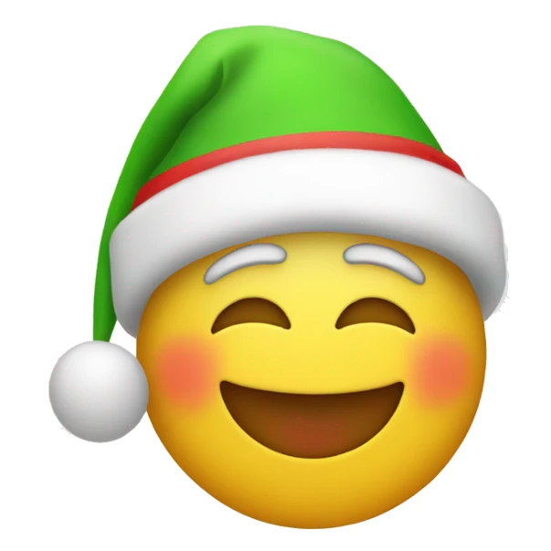 A happy face with a christmas hat sticker