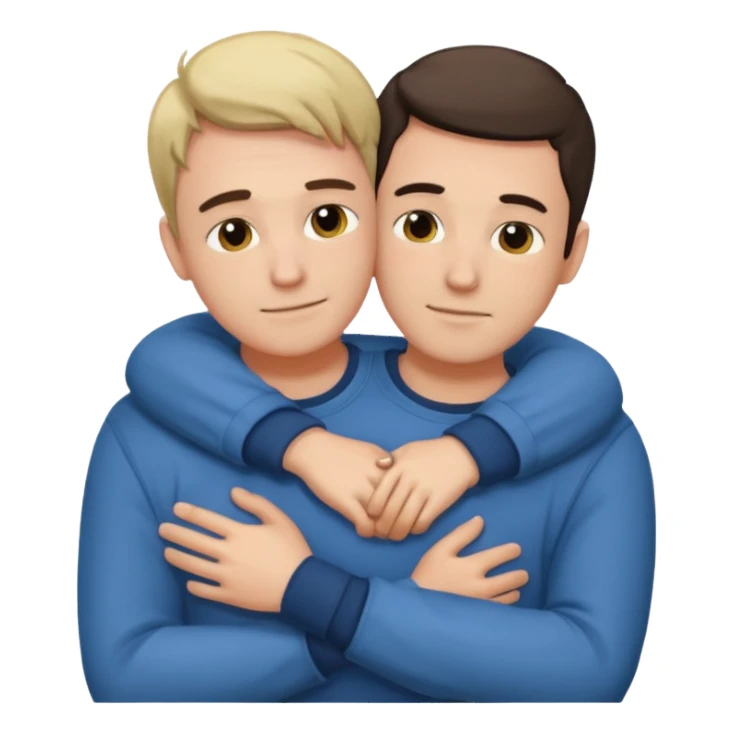 Two males hugging for comfort sticker