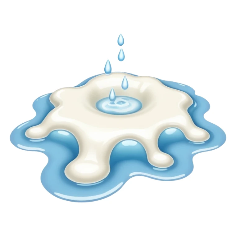 a small puddle of white liquid sticker