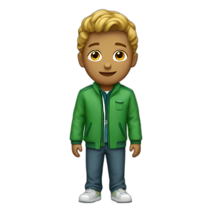 Green jacket boy sticker