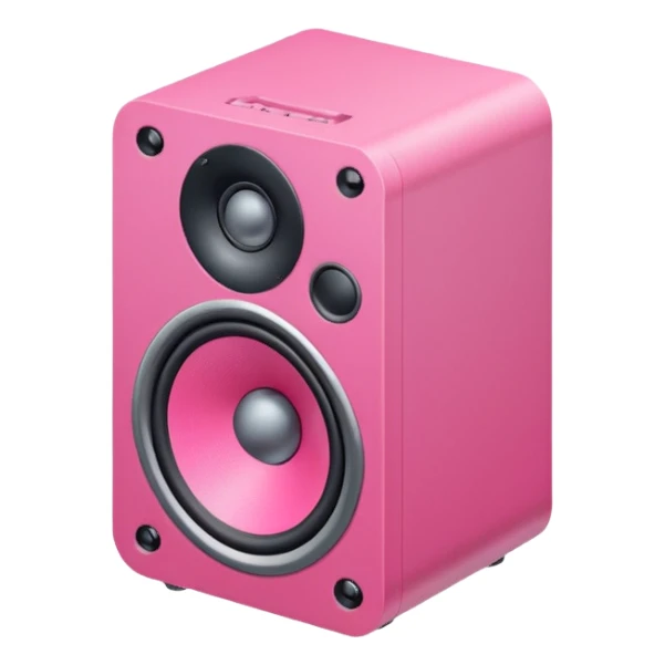 mac os icon pink audio speaker isometric sticker