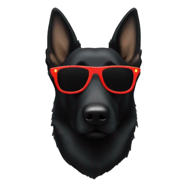black German shepherd wearing sunglasses sticker