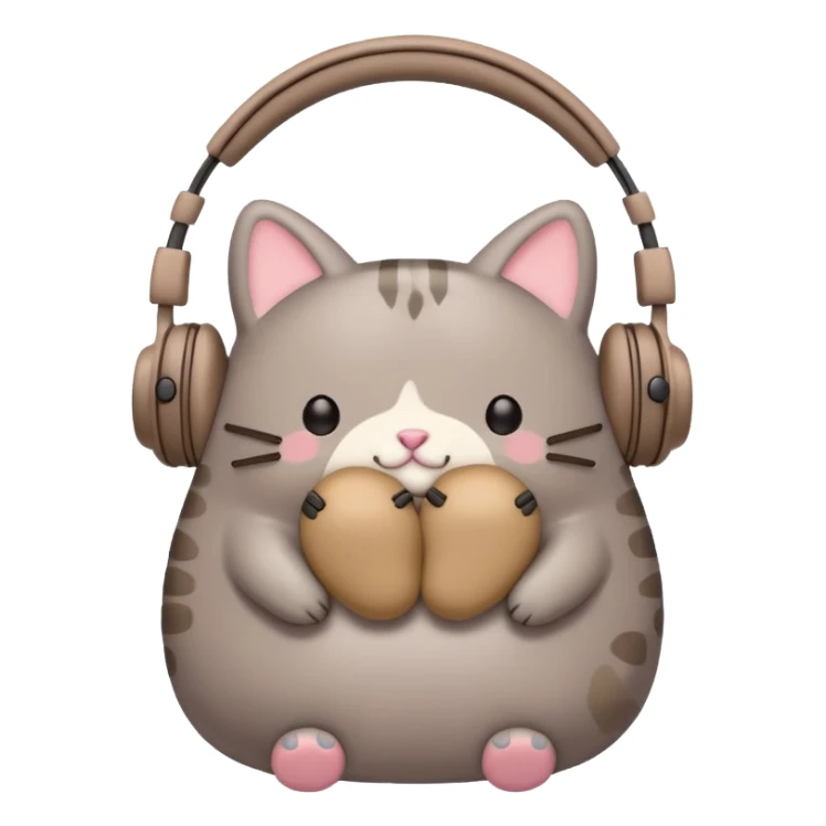Pusheen with earphones  sticker