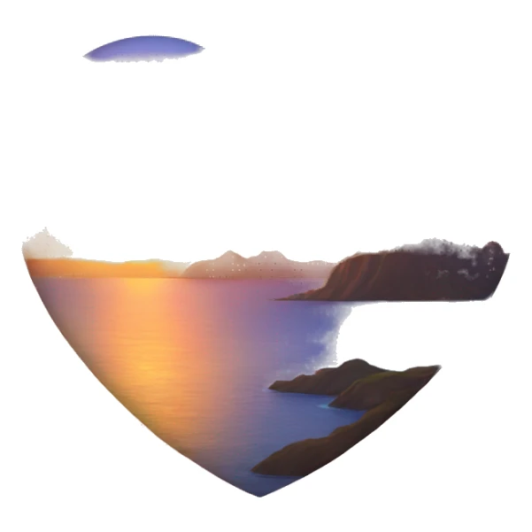 heart with a sunset on it  sticker