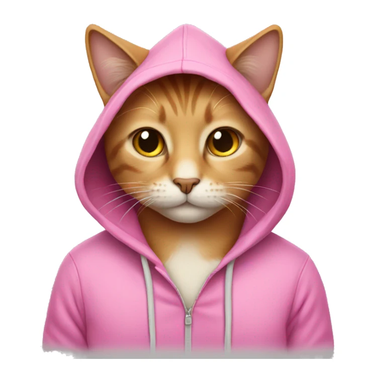 CAT wearing pink hoodie sticker