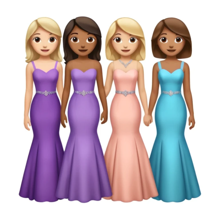 girls in a prom sticker