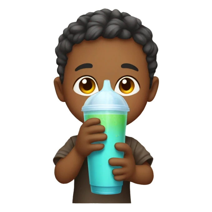 Kid drinking boba sticker