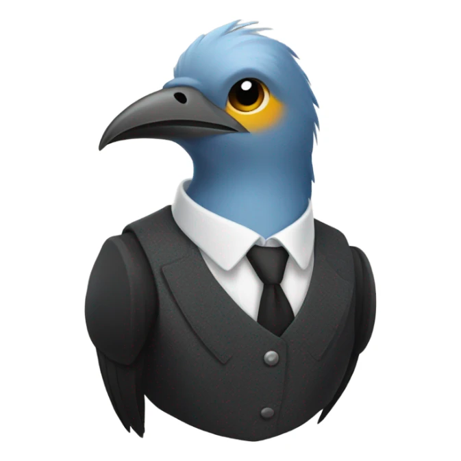 Bird with vest sticker