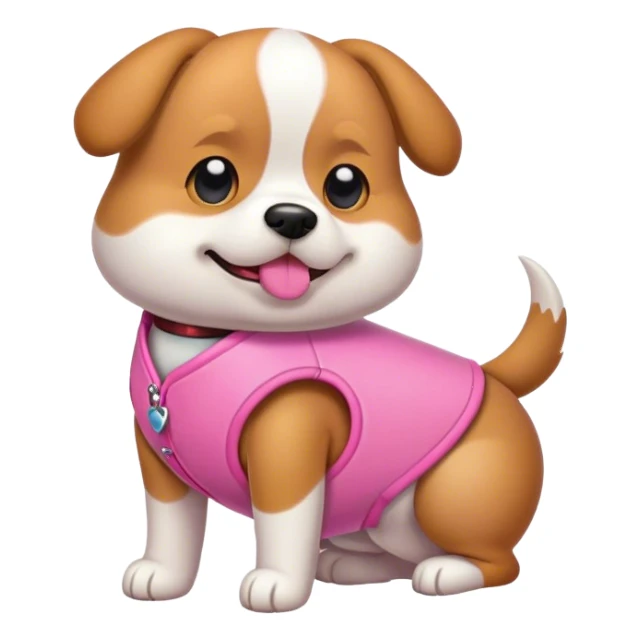 Perro con chaleco rosa sticker
