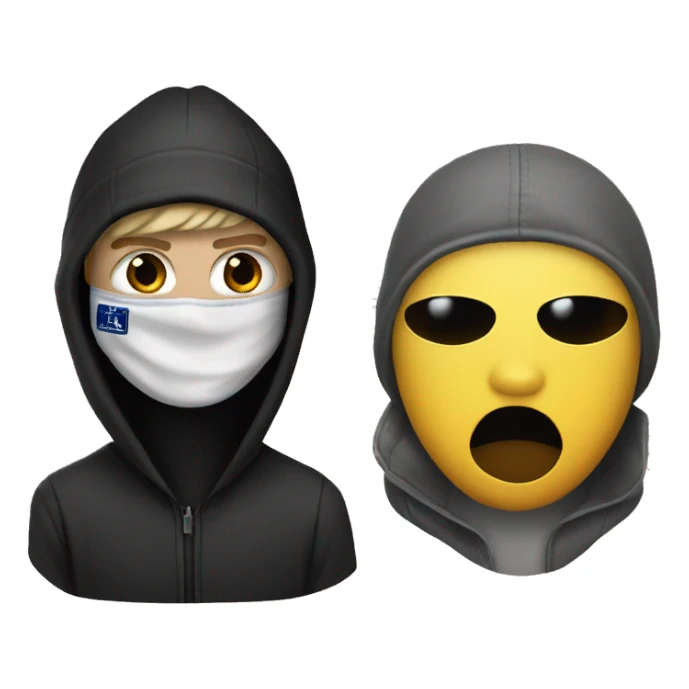 justin bieber with a ski mask sticker