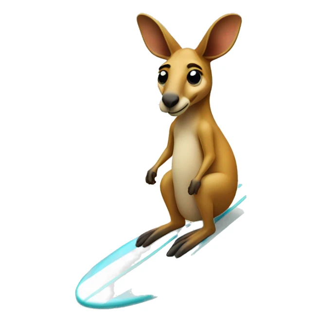 Kangaroo on a surfboard  sticker