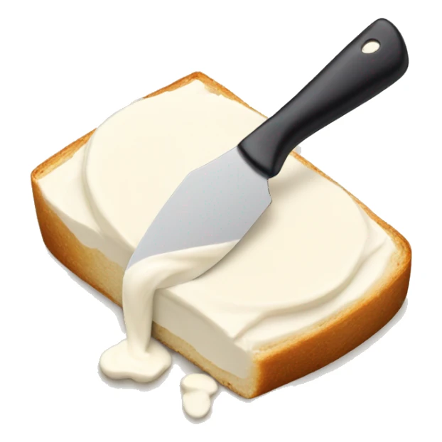 cream cheese spread on a knife sticker