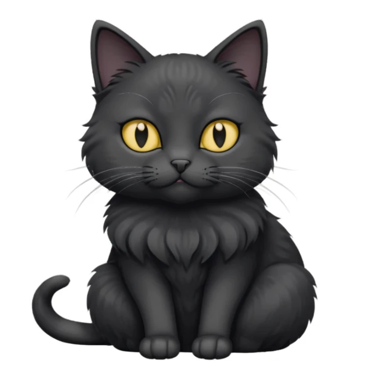 Black cat with white chest sticker