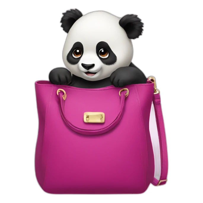 Panda with fashionable purse sticker