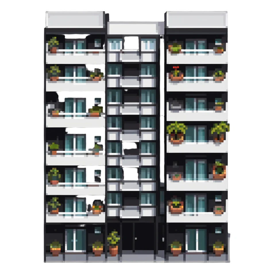 modern apartment with balconies sticker