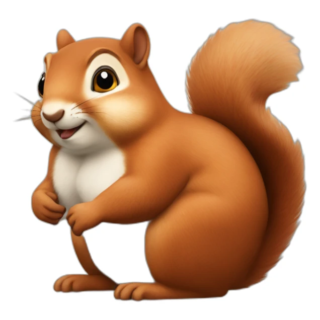 very fat squirrel sticker