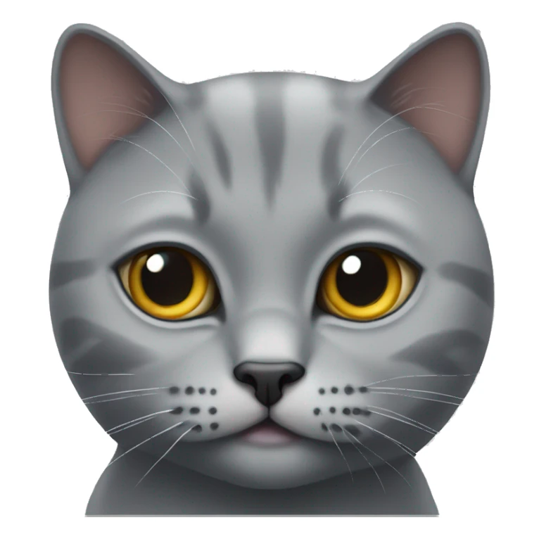 Face of gray British cat sticker