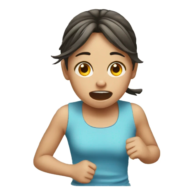 running crying girl sticker
