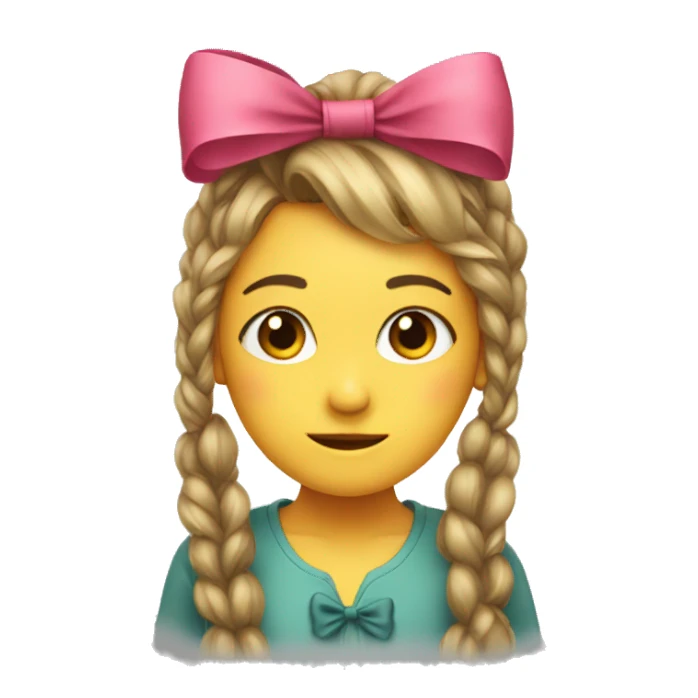 a bow on a girls head sticker