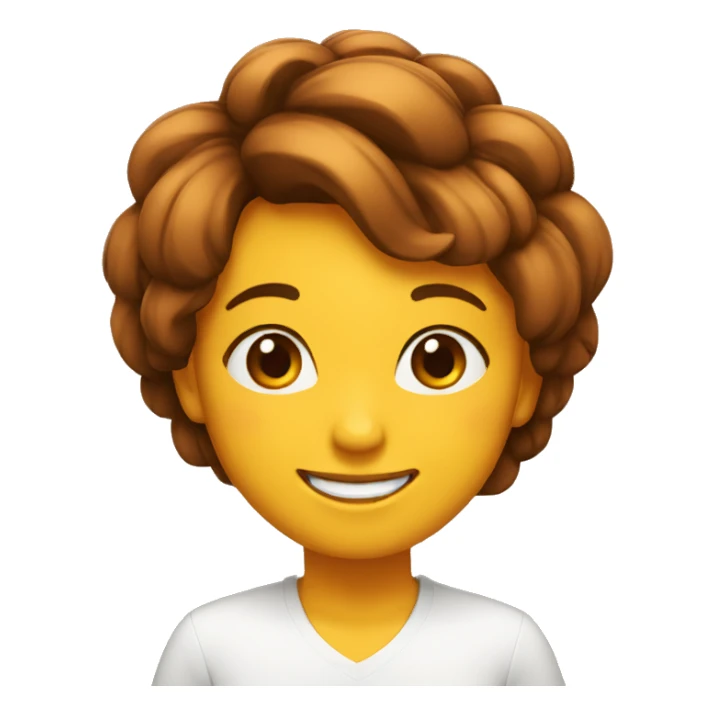 chica con pelo marron sonriendo sticker