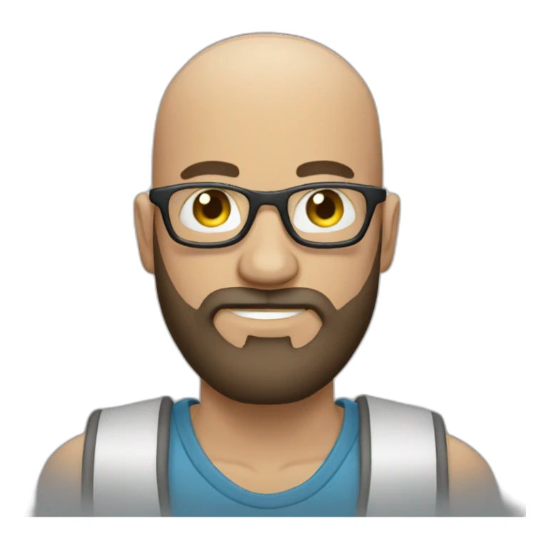 Bald guy photographer with beard  sticker
