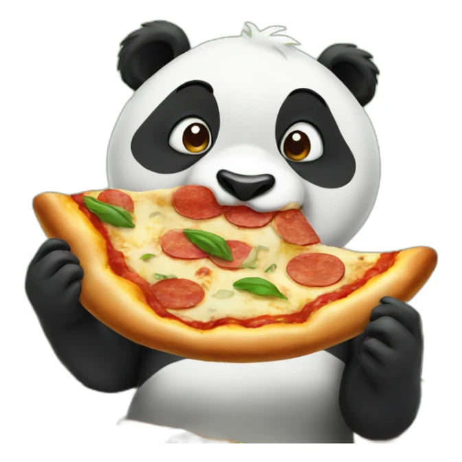Panda eating pizza sticker