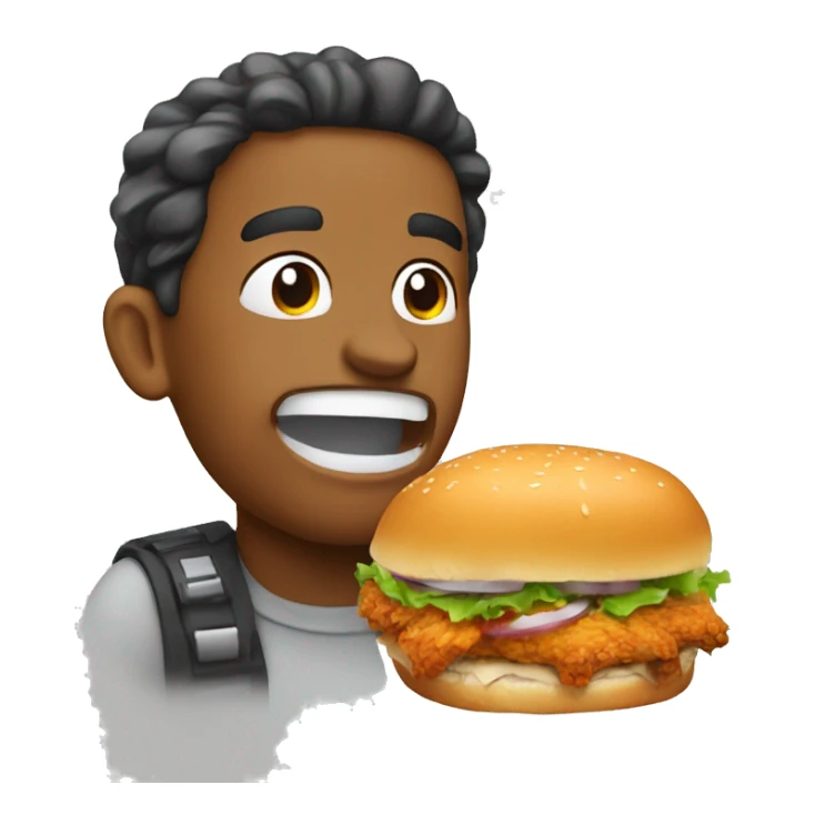 gobbling up a chicken sandwich sticker