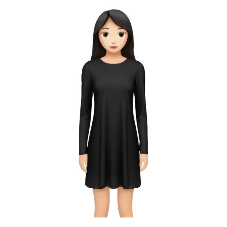 plain isolated black long sleeve shift dress sticker