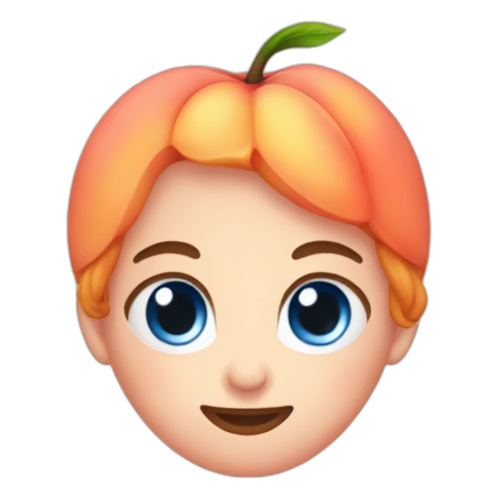 peach with blue eyes sticker