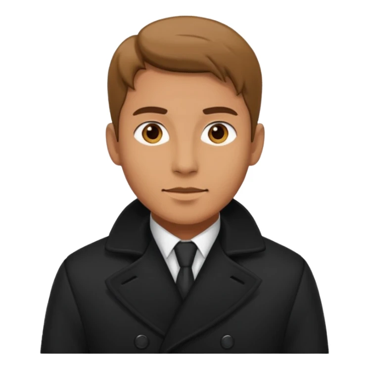 Man in black coat, standing sticker