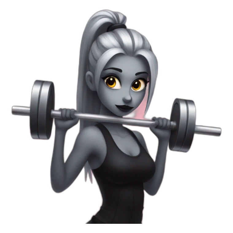 goth girl lifting a barbell sticker