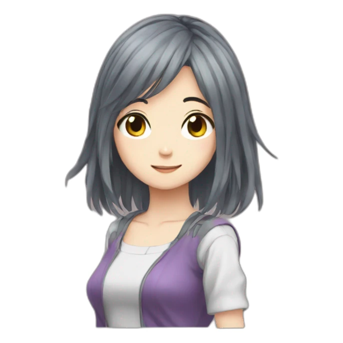 An anime girl sticker