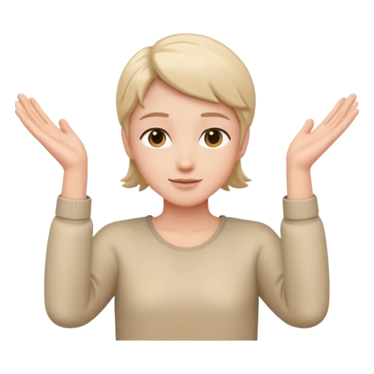 Person with open arms in a trusting pose sticker