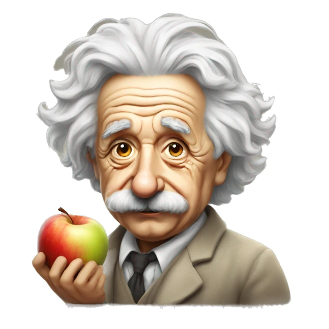 Albert Einstein y la manzana  sticker