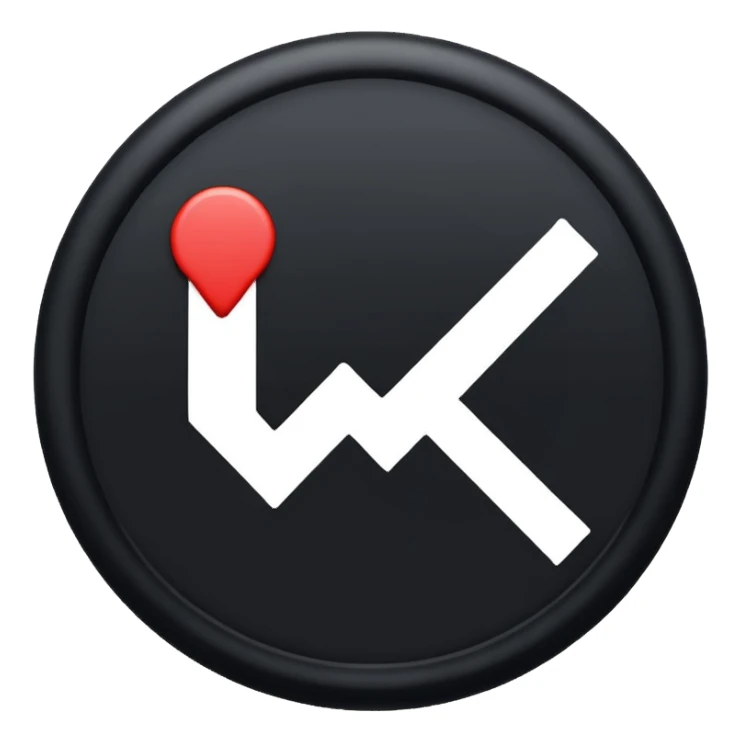 Black circle with a check mark on it sticker