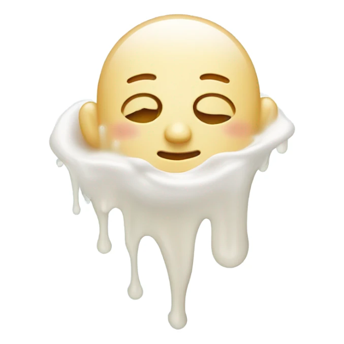 Face covered in milk liquid sticker